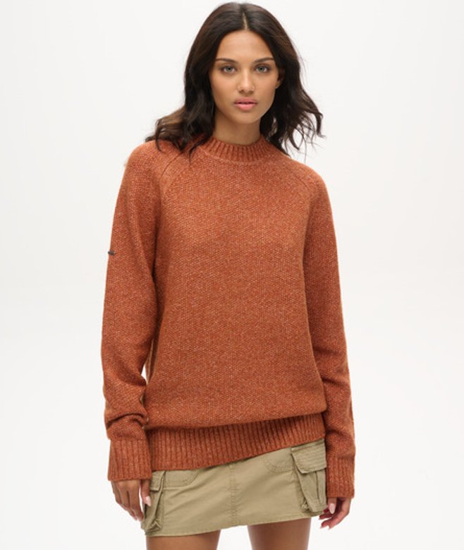 Superdry Damen Grob Gestrickter, übergroßer Pullover mit Raglanärmeln Orange - Größe: Xxl Superdry Damen Grob Gestrickter, übergroßer Pullover mit Raglanärmeln Orange - Größe: Xxl von Superdry