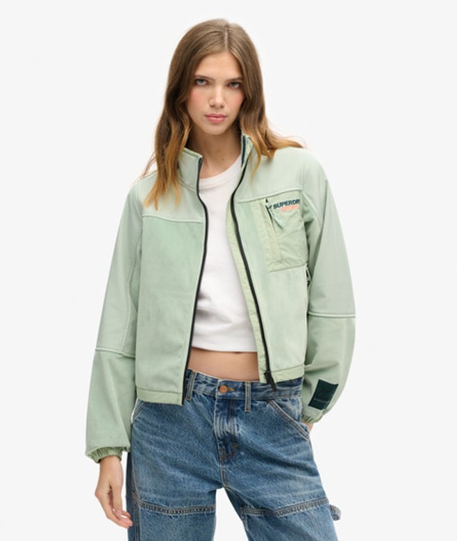 Superdry Damen Grün Hybrid Trekker-Jacke, Größe: 42 von Superdry