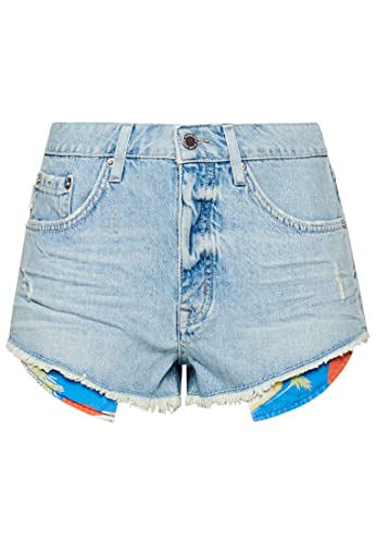 Superdry Damen HIGH Rise Short Boardshorts, Helles Indigoblau, Vintage, 40 von Superdry