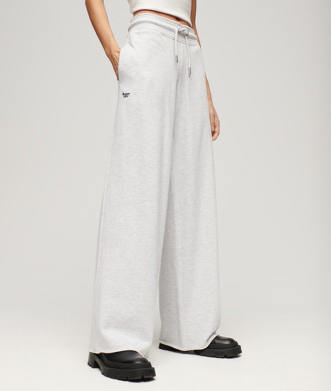 Superdry Damen Hellgrau Essential Jogginghosen mit Geradem Bein und Logo, Größe: 42 von Superdry