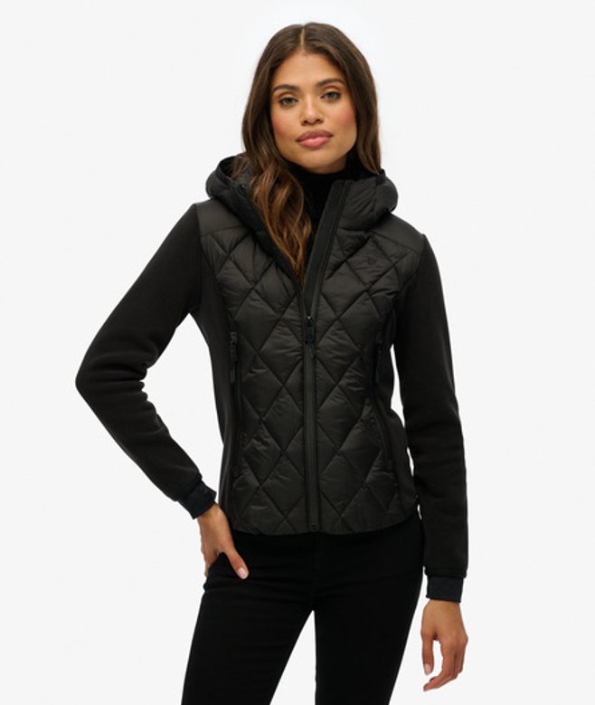 Superdry Damen Heritage Storm Kapuzenjacke Black - Größe: 42 von Superdry