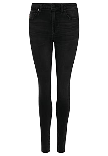 Superdry Damen High Rise Skinny Jeans, Wolcott Black Stone, 30W / 28L von Superdry