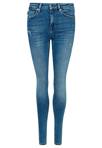 Superdry Damen High Rise Skinny Jeans, Wooster Mid Blue, 28W / 30L von Superdry