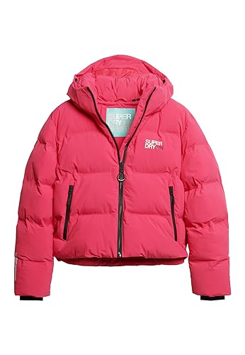 Superdry Damen Kastige Steppjacke mit Kapuze Himbeerrot 42 von Superdry