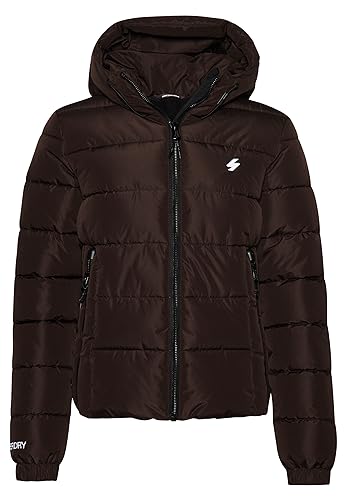 Superdry Damen Hooded Spirit Sports Puffer Baby Jacke, Dunkle Eiche Braun, 36 von Superdry