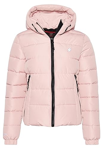 Superdry Damen Hooded Spirit Sports Puffer Jacke, Vintage Blush Pink, 36 von Superdry