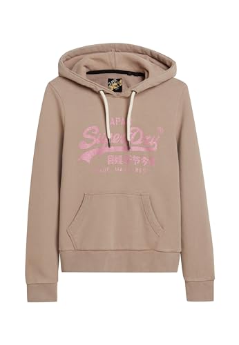 Superdry Damen Hoodie Sweatshirt, Dunkles Beige, 38 von Superdry