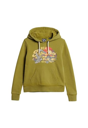 Superdry Damen Hoodie Sweatshirt, Khaki/Olivgrün, 42 von Superdry