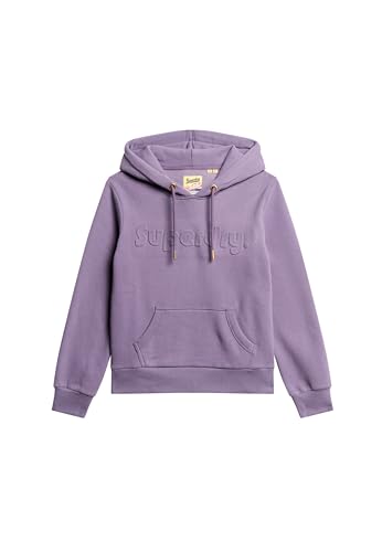 Superdry Damen Hoodie mit geprägtem Logo Gemahlene Traube Lila 44 von Superdry