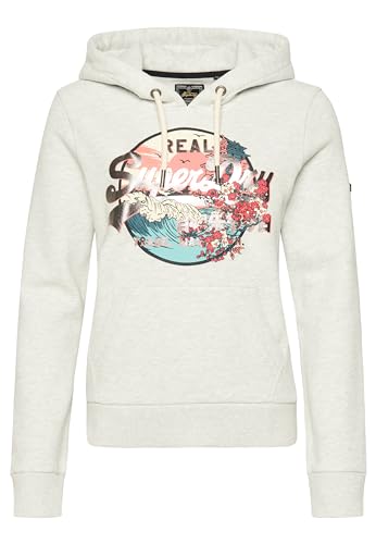 Superdry Damen Hoodie mit japanischem Vintage-Grafiklogo Gletschergrau Meliert 36 Superdry Damen Hoodie mit japanischem Vintage-Grafiklogo Gletschergrau Meliert 36 von Superdry