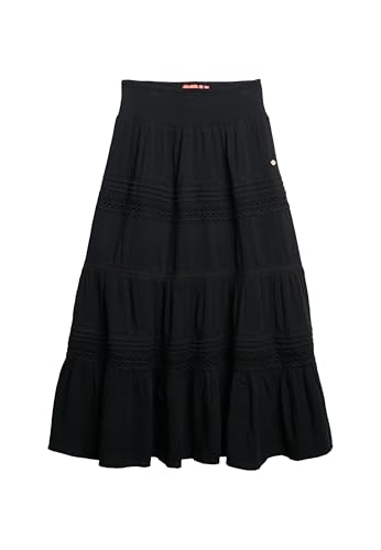 Superdry Damen Ibiza Maxirock aus Spitze Schwarz 36 von Superdry