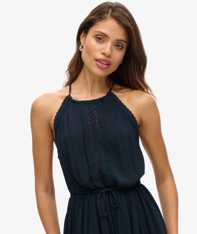 Superdry Damen Ibiza Neckholder-minikleid Marineblau - Größe: 40 von Superdry