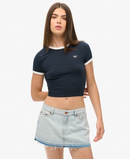 Superdry Damen Jeans-Minirock Hellblau - Größe: 38 von Superdry