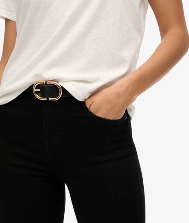 Superdry Damen Jeans aus Bio-baumwolle mit Ausgestelltem Bein und Hohem Bund Black - Größe: 26/32 von Superdry