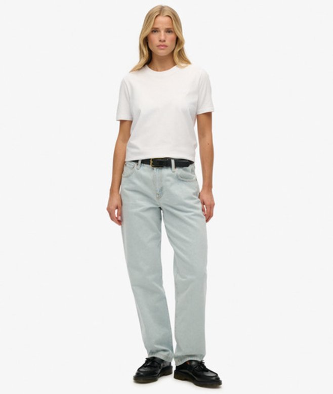 Superdry Damen Jeans mit Geradem Bein und Mittlerer Leibhöhe Blue - Größe: 26/30 von Superdry