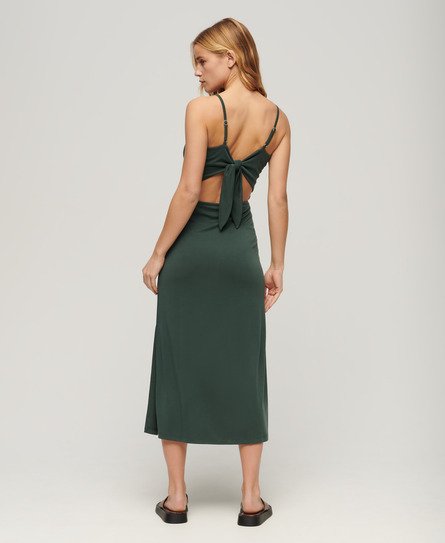 Superdry Women's Jersey-Kleid mit Rückenausschnitt Grün - Größe: 38 von Superdry