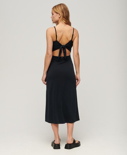 Superdry Women's Jersey-Kleid mit Rückenausschnitt Schwarz - Größe: 40 von Superdry
