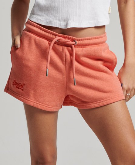 Superdry Women's Jersey-Shorts mit Aufgesticktem Vintage-Logo Koralle - Größe: 36 von Superdry