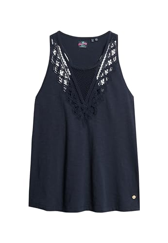 Superdry Damen Jersey-Tanktop mit Spitze Finster Marineblau 36 Superdry Damen Jersey-Tanktop mit Spitze Finster Marineblau 36 von Superdry