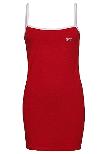 Superdry Damen Jersey-Trägerkleid im Vintage-Look College Rot 36 von Superdry