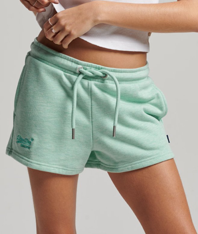 Superdry Damen Jersey-shorts mit Aufgesticktem Vintage-logo Grün - Größe: 42 von Superdry