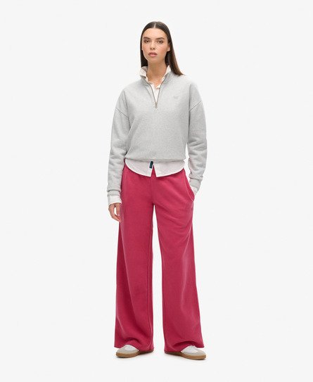 Superdry Women's Wash Jogginghose mit Weitem Bein Pink - Größe: 42 von Superdry