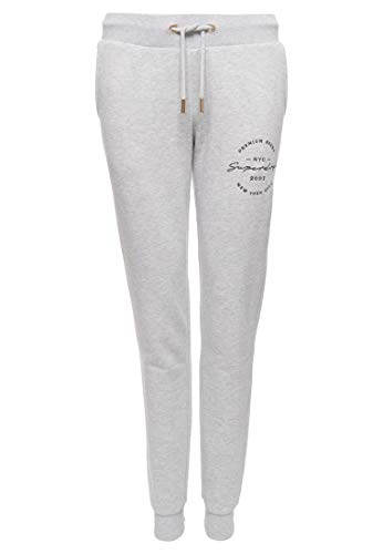 Superdry Damen Jogginghose mit Applikation Mittelgrau Meliert 44 von Superdry