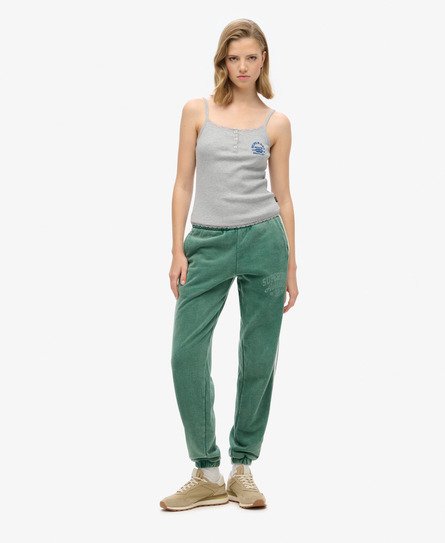 Superdry Damen Jogginghose mit Vintage-Seitenstreifen Grün - Größe: 38 von Superdry