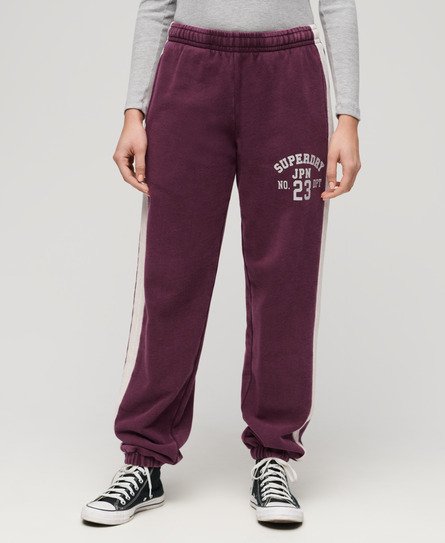 Superdry Damen Jogginghose mit Vintage-Seitenstreifen Lila - Größe: 38 von Superdry