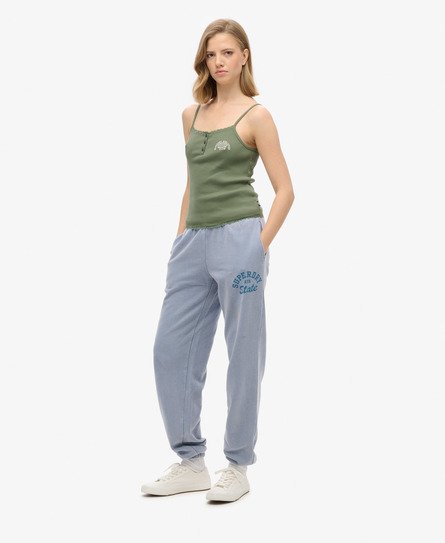 Superdry Damen Athletic Essentials Jogginghosen mit Vintage-waschung und Grafik Hellblau - Größe: 38 von Superdry