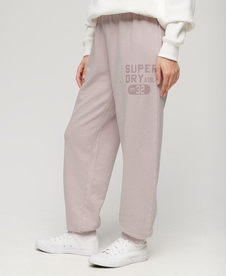 Superdry Damen Jogginghose mit Vintage-Waschung und Grafik Hellgrau - Größe: 38 von Superdry