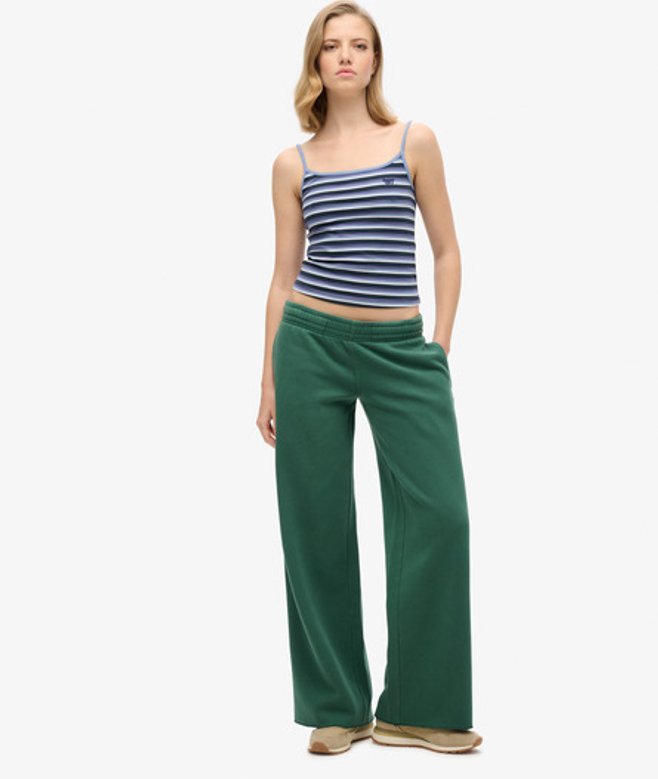 Superdry Damen Grün Jogginghosen im Washed-Look mit Geradem Beinschnitt, Größe: 40 von Superdry