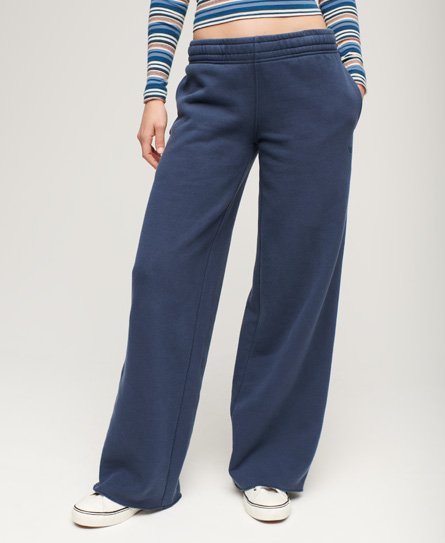 Superdry Women's Jogginghosen im Washed-Look mit Geradem Beinschnitt Marineblau - Größe: 42 von Superdry