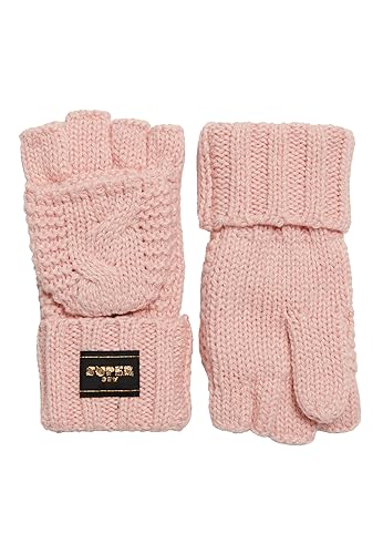 Superdry Damen Kabel Knit Handschuhe, Rosa Fleck, One Size Superdry Damen Kabel Knit Handschuhe, Rosa Fleck, One Size von Superdry