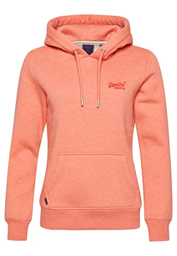 Superdry Damen-Kapuzenpullover aus Bio-Baumwolle, mit Logo, lockere Passform, La Coral Marl, 32 von Superdry