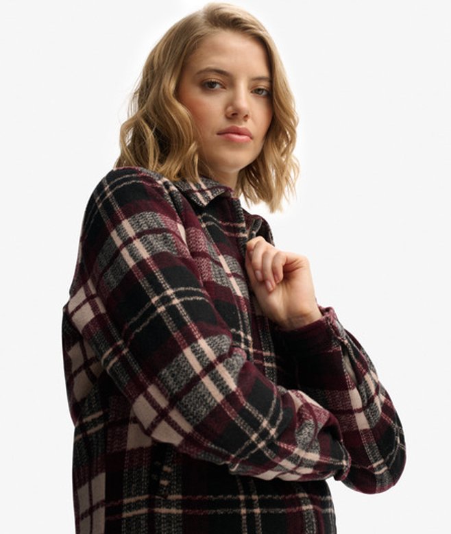 Superdry Damen Karierte Ranch Steppjacke Cream - Größe: 46 von Superdry