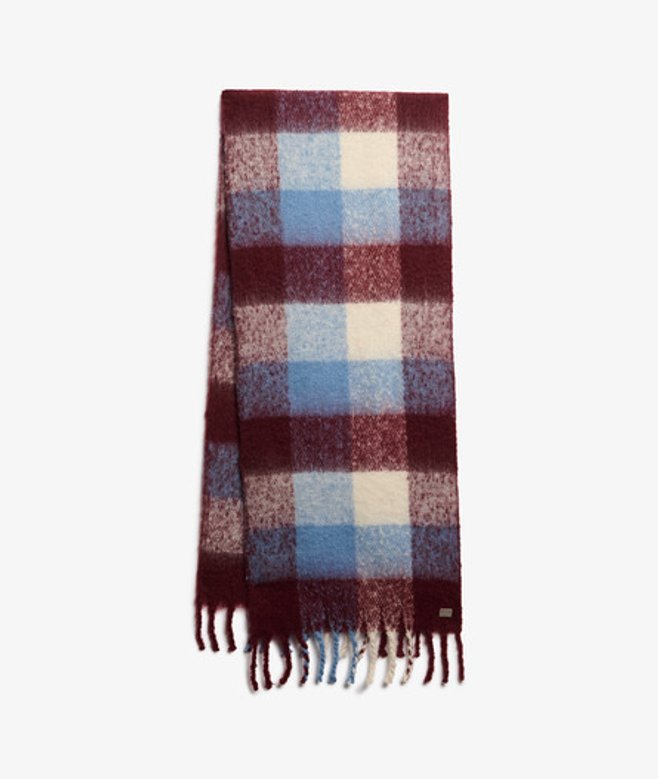 Superdry Damen Karierter Schal Red - Größe: 1Größe von Superdry