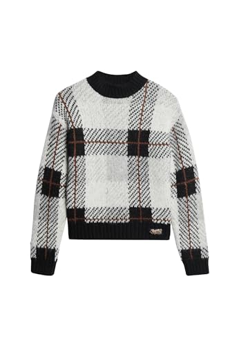 Superdry Damen Kastenförmiger Strickpullover mit Muster Einfarbig Kariert 44 von Superdry