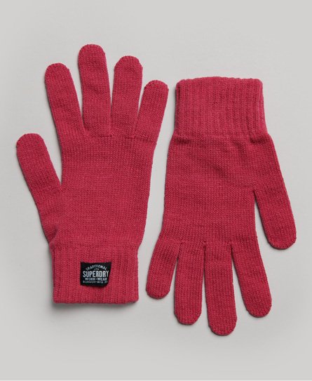 Superdry Women's Klassische Strickhandschuhe Pink - Größe: M/L von Superdry