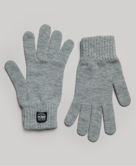 Superdry Women's Klassische Strickhandschuhe Silber - Größe: M/L von Superdry