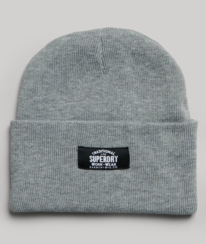 Superdry Damen Klassische Strickmütze Silber - Größe: 1Größe von Superdry