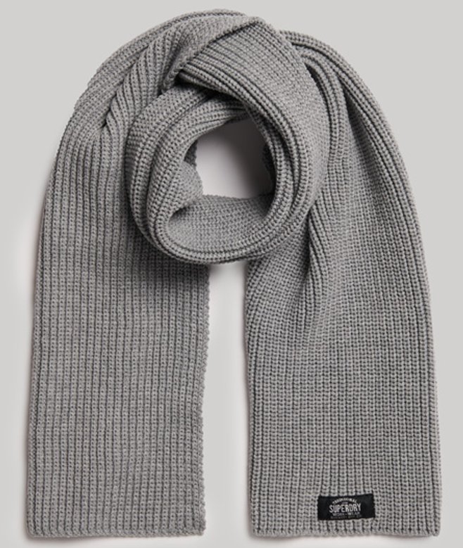 Superdry Damen Klassischer Strickschal Silber - Größe: One Größe von Superdry