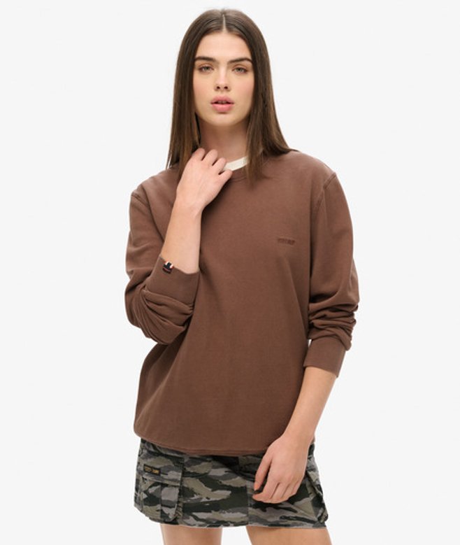 Superdry Damen Klassisches, übergroßes Sweatshirt Braun - Größe: Xxl von Superdry