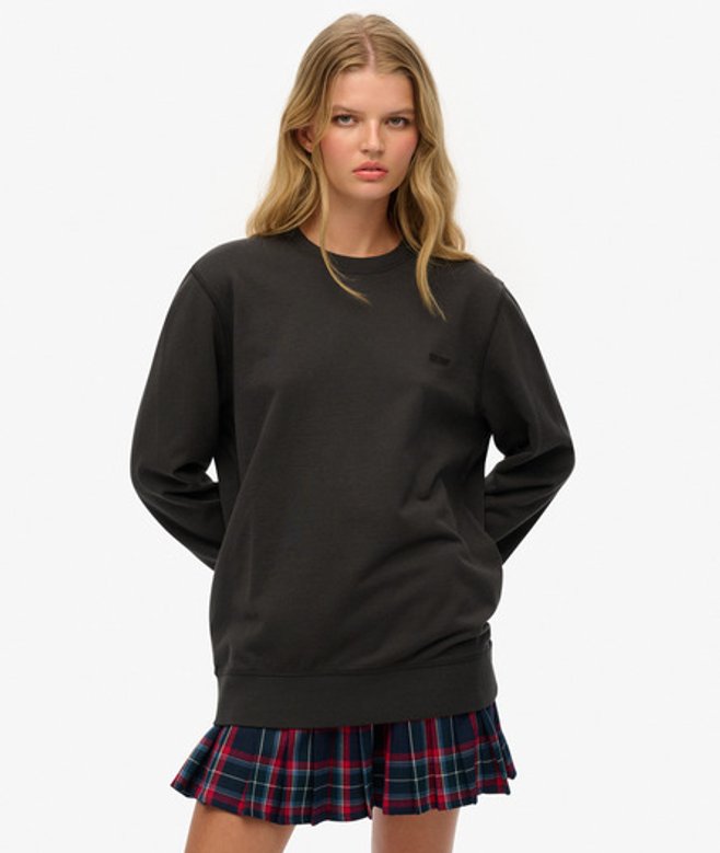 Superdry Damen Klassisches, übergroßes Sweatshirt Dark Grey - Größe: Xxl von Superdry