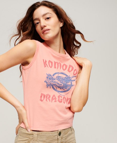 Superdry Damen Klassisches Dragon Trägerhemd Koralle - Größe: 40 von Superdry