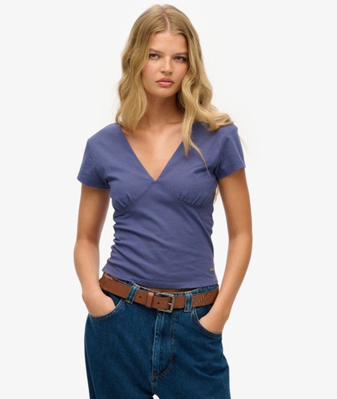 Superdry Damen Korsett-oberteil mit überschnittenen Schultern Marineblau - Größe: 38 Superdry Damen Korsett-oberteil mit überschnittenen Schultern Marineblau - Größe: 38 von Superdry