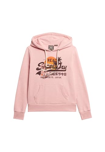 Superdry Damen La Vl Graphic R Hoodie Sweatshirt, Somon Rosa Marga, 36 von Superdry