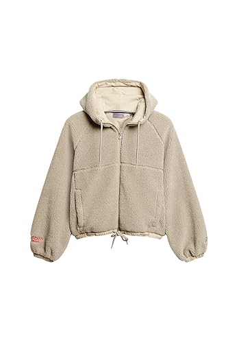 Superdry Damen Lässige Teddyfleece-Kapuzenjacke Explorer Sand 36 von Superdry