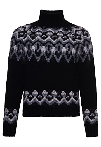 Superdry Damen Lässiger Vintage Strickpullover mit Fairislemuster Schwarz Farblich Abgestimmt Fairisle 40 von Superdry