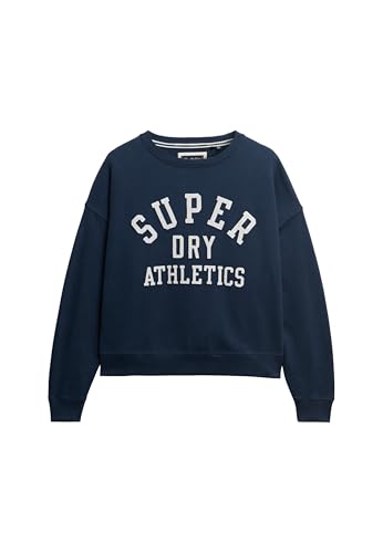 Superdry Damen Lässiges Athletic Essentials Sweatshirt mit Applikation Kräftiges Marineblau 38 von Superdry